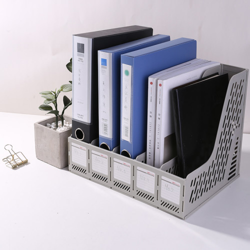 Лоток вертикальный DELI, 5 отделений, серый