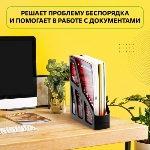 Лоток вертикальный СТАММ "ЛИДЕР", ширина 75 мм., черный