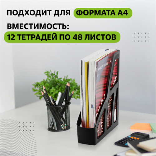 Лоток вертикальный СТАММ "ЛИДЕР", ширина 75 мм., черный