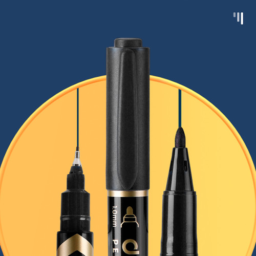 Маркер для CD/DVD DELI "Mate" перманентный двухсторонний, 0,5-1,0 мм, черный