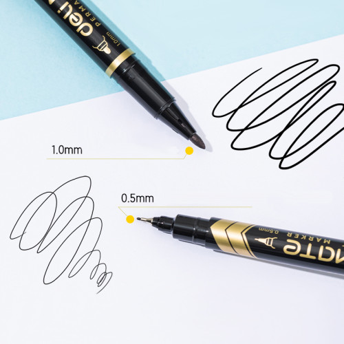 Маркер для CD/DVD DELI "Mate" перманентный двухсторонний, 0,5-1,0 мм, черный