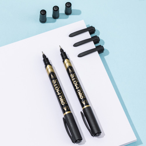 Маркер для CD/DVD DELI "Mate" перманентный двухсторонний, 0,5-1,0 мм, черный