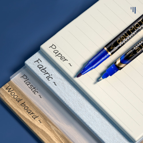 Маркер для CD/DVD DELI "Mate" перманентный двухсторонний, 0,5-1,0 мм, синий