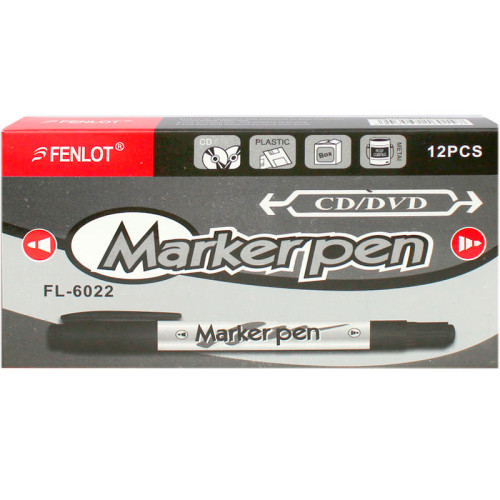 Маркер для CD/DVD "PM710" двухсторонний, 0,5 - 1,0 мм, черный