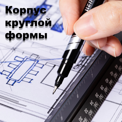 Маркер перманентный DELI "Think" двухсторонний, 0,5-1,0 мм, черный