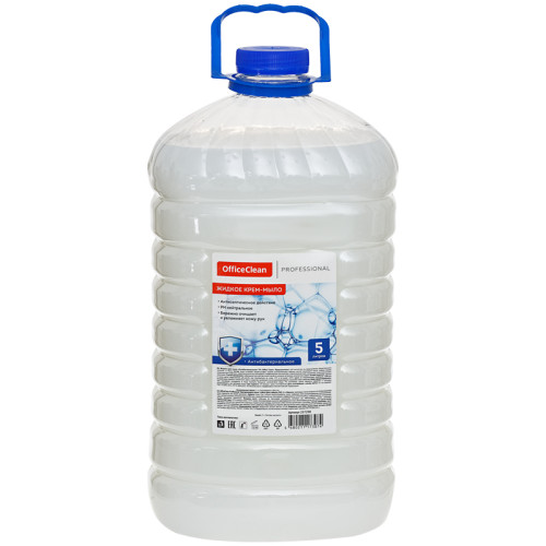 Мыло жидкое OfficeClean Professional "Антибактериальное" в канистре, 5 литров Мыло жидкое OfficeClean Professional "Антибактериальное" в канистре, 5 литров