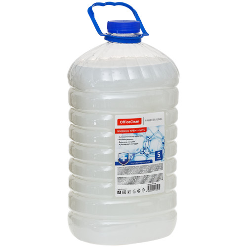 Мыло жидкое OfficeClean Professional "Антибактериальное" в канистре, 5 литров Мыло жидкое OfficeClean Professional "Антибактериальное" в канистре, 5 литров