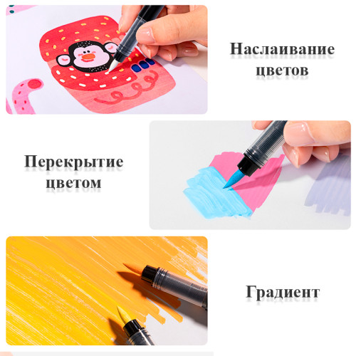 Набор акриловых маркеров Deli HM361, универсальные, 12 цветов Набор акриловых маркеров Deli HM361, универсальные, 12 цветов