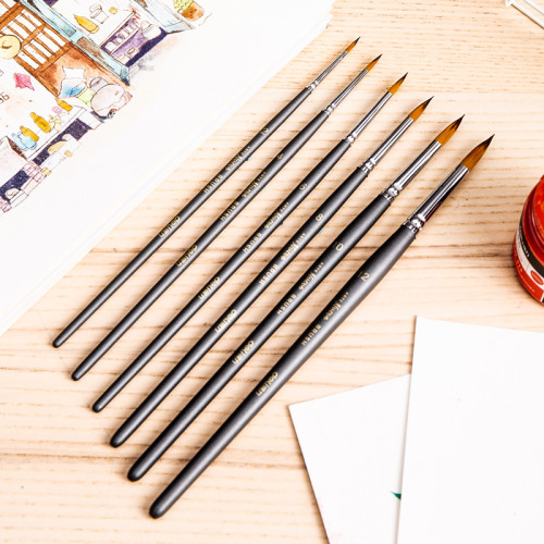 Набор кистей DELI "Arte Nuevo", нейлон, 6 штук в уп., №2, 4, 6, 8, 10, 12