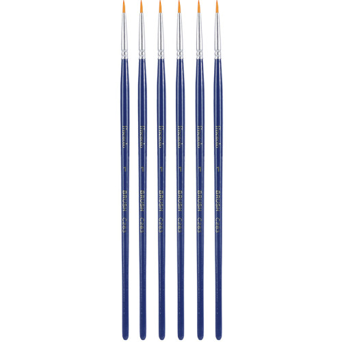 Набор кистей DELI "Finenolo", №1, круглая, березовая ручка 20 см, 6 штуки в уп., синтетика