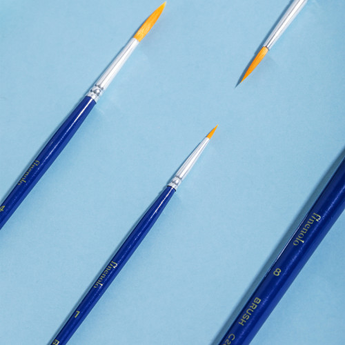 Набор кистей DELI "Finenolo", №1, круглая, березовая ручка 20 см, 6 штуки в уп., синтетика