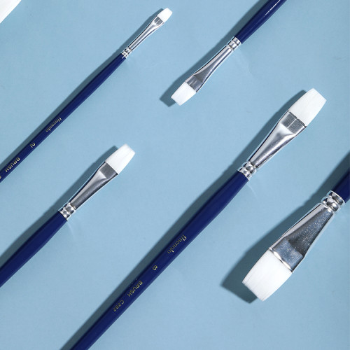 Набор кистей DELI "Finenolo", №6, плоская, березовая ручка 32 см, 6 штуки в уп., синтетика