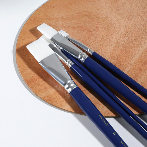 Набор кистей DELI "Finenolo", №6, плоская, березовая ручка 32 см, 6 штуки в уп., синтетика