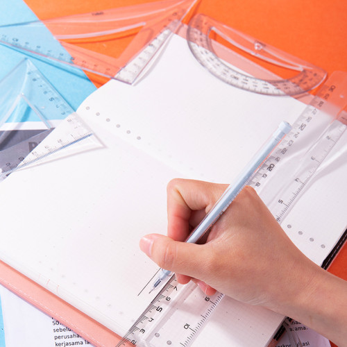 Набор линеек Deli "Pioneer" (угольник .2 шт, линейка 30 см,транспортир)