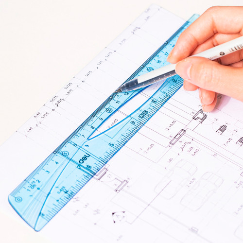 Набор линеек Deli "Woove" (треугольник .2 шт, линейка 20 см,транспортир)