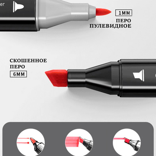 Набор маркеров для скетчинга DELI "Naruto", двухсторонний, 40 цветов