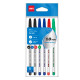 Набор шариковых ручек DELI "Think" Q4, 1.0 мм, 4 цвета, 6 шт в еврподвесе