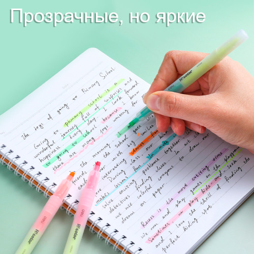 Набор текстовыделителей DELI "Think" 1-3 мм, 4 цвета, 6 штук