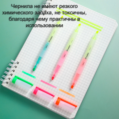 Набор текстовыделителей DELI "Think" 1-3 мм, 4 цвета, 6 штук