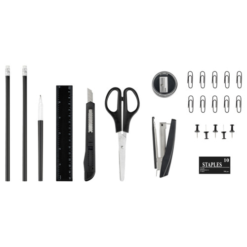 Настольный набор OfficeSpace "Минидеск", 11 предметов, вращающийся черный