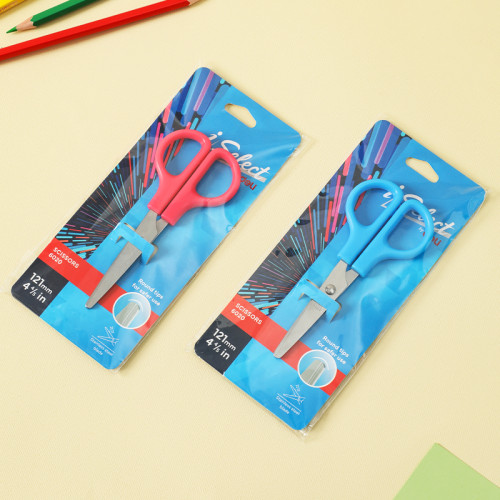 Ножницы DELI "i Select" 121 мм, пластиковые ручки, европодвес, цвет ассорти