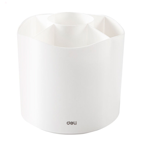 Органайзер DELI 118х118х120 мм, на 5 отделений, вращающийся, белый