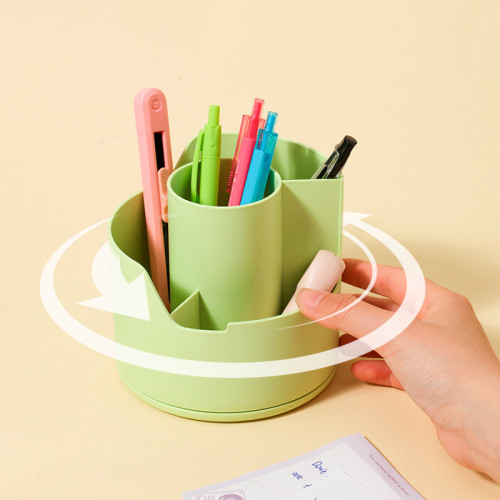 Органайзер DELI "LonGreen" 125х125х114 мм, на 4 отделения, вращающийся, синий