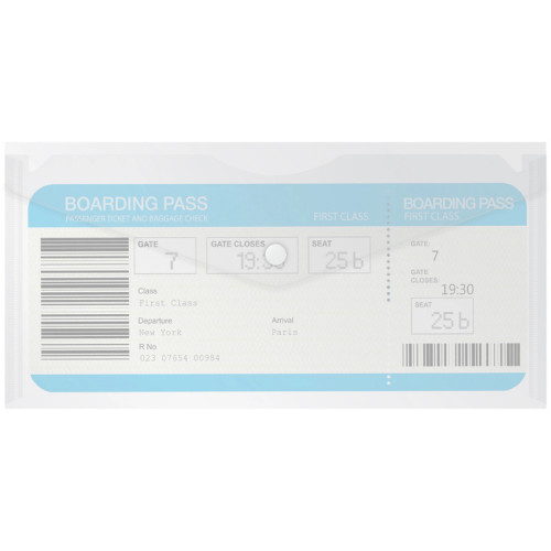 Папка-конверт на кнопке Бюрократ TRAVEL, С6, 180 мкм, прозрачная