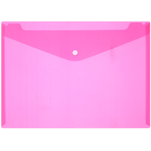 Папка-конверт на кнопке DELI "Aurora", А4, 0,16 мм, прозрачно-красная