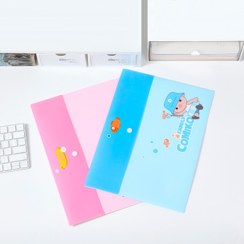 Папка-конверт на кнопке DELI "Comiko", А4, 0,16 мм, ассорти