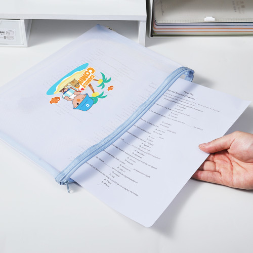 Папка-конверт на молнии DELI "Comiko", А4, 0,3 мм, сетка, ПВХ,  ассорти