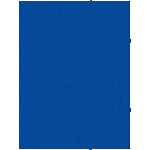 Папка-короб на резинке Бюрократ, А4 пластиковая, 500 мкм, корешок 25 мм., синяя