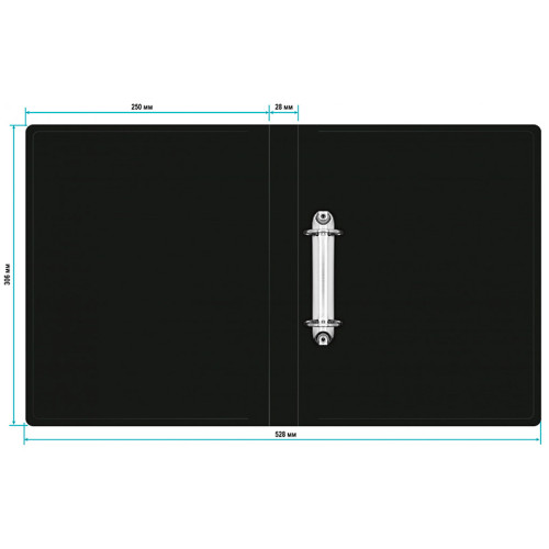 Папка на 2-х кольцах Silwerhof, пластиковая, 500 мкм, корешок 30 мм, черная