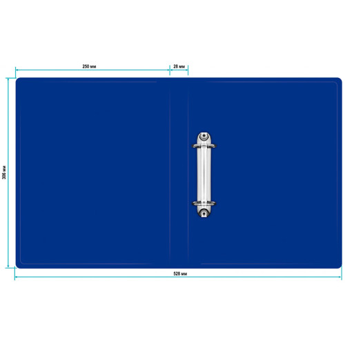 Папка на 2-х кольцах Silwerhof, пластиковая, 500 мкм, корешок 30 мм, синяя