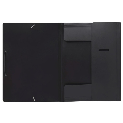 Папка на резинке Silwerhof, А4 пластиковая, 500 мкм, корешок 15 мм., черная