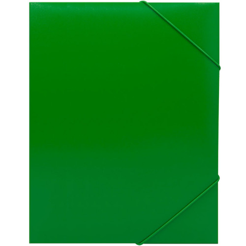 Папка на резинке Silwerhof, А4 пластиковая, 500 мкм, корешок 15 мм., зеленая