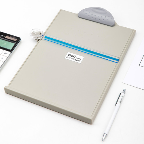 Папка-планшет DELI А4, пластиковая, с подставкой, серая