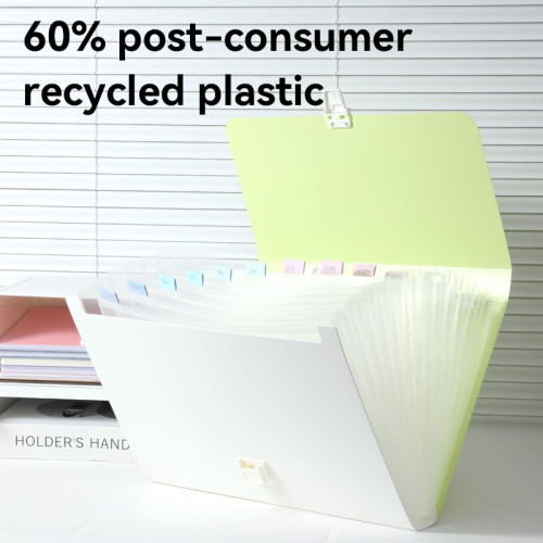 Папка-портфель DELI "LonGreen", А4, 13 отделений, 0,75 мм, ассорти