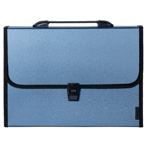 Папка-портфель DELI, с ручкой 13 отделений, синий