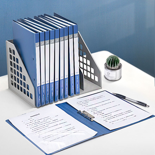 Папка с боковым зажимом Deli, внутренний карман, А4, синяя