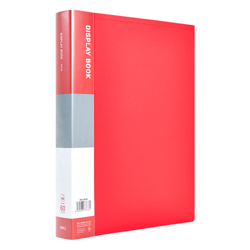 Папка с файлами DELI "Classic" на 60 вкладышей, 0,7 мм, красная