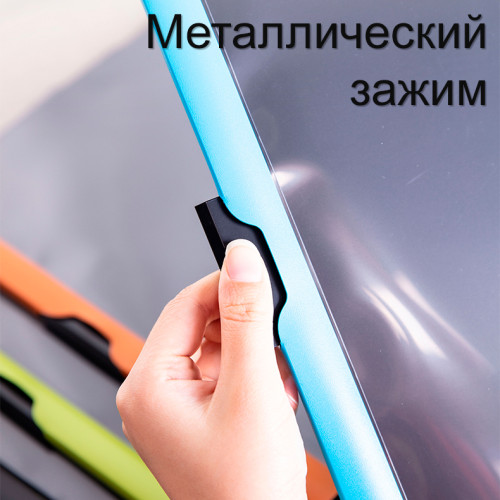 Папка с клипом DELI А4 для сшивания листов, 300 мкм, корешок 10 мм, ассорти