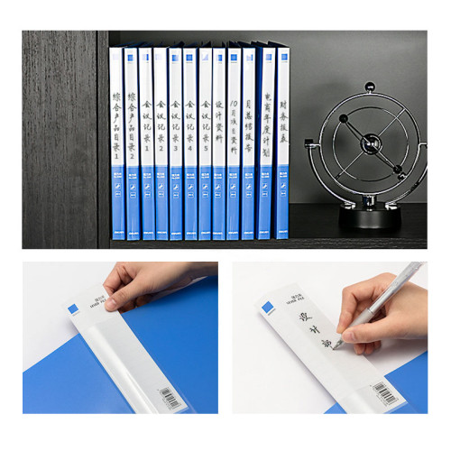 Папка с зажимом DELI, A4, 15 мм, 700 мкм, внутренний и торцевой карман, синяя