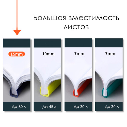 Папка-скрепкошина DELI А4 для сшивания листов, корешок 15 мм, ассорти