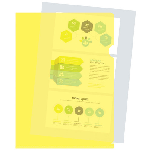 Папка-уголок Silwerhof, А4, 120 мкм, желтая