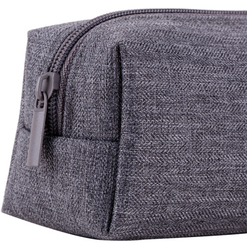 Пенал 1 отделение Deli, 190х50х50 мм, на молнии, серый