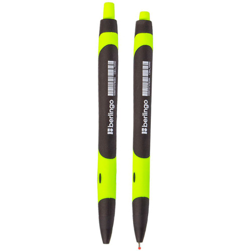 Ручка шариковая Berlingo "Color Zone", автоматическая, 0,7 мм, синяя, soft-touch, ассорти