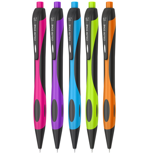 Ручка шариковая Berlingo "Color Zone", автоматическая, 0,7 мм, синяя, soft-touch, ассорти