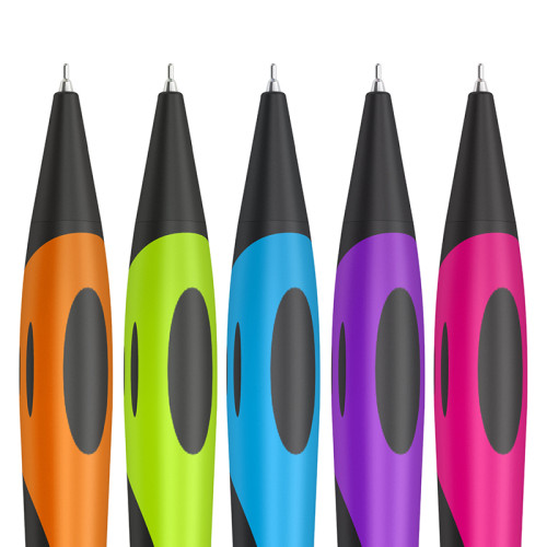 Ручка шариковая Berlingo "Color Zone", автоматическая, 0,7 мм, синяя, soft-touch, ассорти