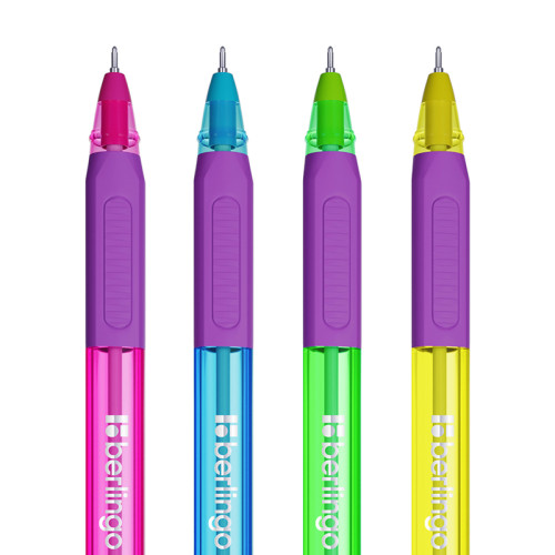 Ручка шариковая BERLINGO "Triangle 110 Color" 0,7 мм, синяя, грип, ассорти